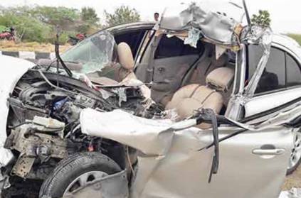 car and container lorry accident near thoothukudi