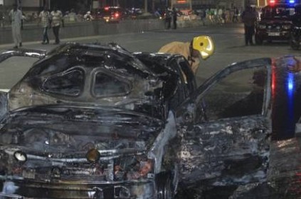 car fire accident in chennai anna salai luckily no one injured