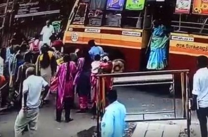 CCTV VIDEO: Coimbatore Government Bus, Bike Accident