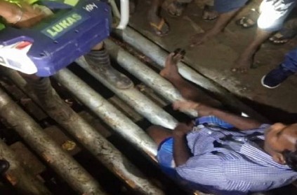 Chennai man stuck in between steel pipes at Koyambedu market