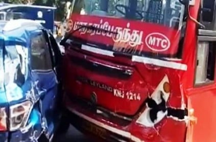 Chennai MTC bus crashes into cars after driver has heart attack