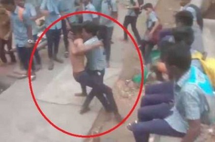 Chennai School students fight in KK Nagar Bus stop