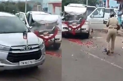 CM Edappadi Palaniswamy\'s convoy car met with an accident