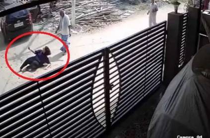 Coimbatore Woman Pushed From Car CCTV video goes viral