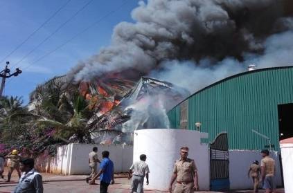 cooking masala production factory get fire accident in theni