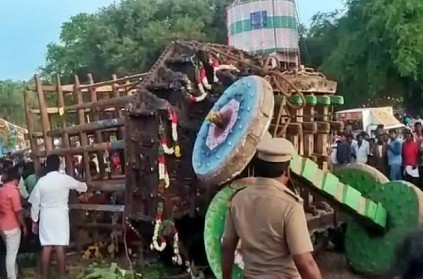 dharmpuri temple festival chariot overturns men dies