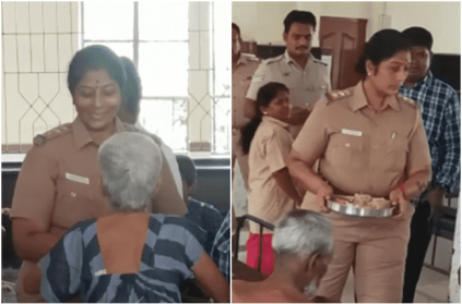 Dindigul Police Inspector gave Feast to the Destitute peoples