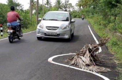 Dindigul : Truth behind the white line draw in road