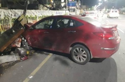 drunken man hits auto, platform in midnight at chennai