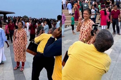 Elderly man trying to take his wife prefect picture netizens reacts
