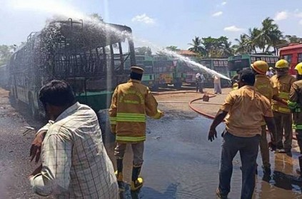 Fire accident in Pudukkottai government bus depot