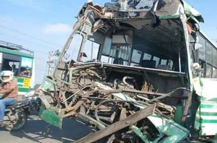 Government bus and container lorry accident in chennai