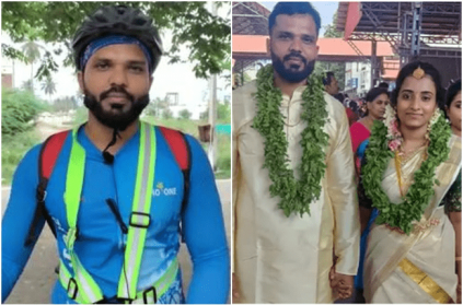 Groom Travelled from Kovai to Kerala on Bicycle for his marriage