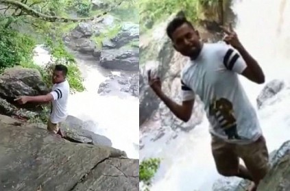 kodaikanal youth takes photos and videos in waterfalls