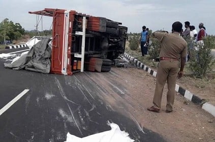 Lorry accident near Vedasandur in Dindigul district