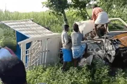 lpg cylinder lorry and tata ace got accident in villupuram