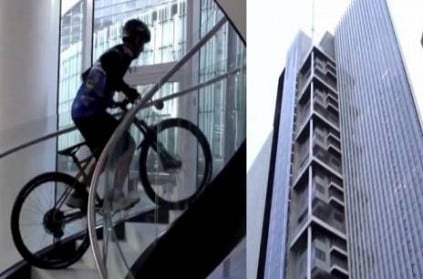 Man climbed 33 floors in 30 minutes on his cycle video viral