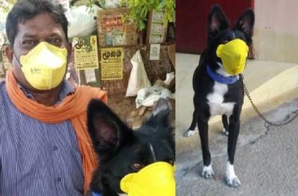 Man from Karur wears mask for his dog amid Corona