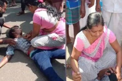 mannarkudi nurse save a collage student who met road accident