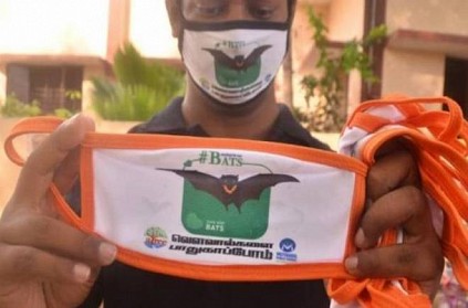 Mask with bat symbol given to create awareness in Tirunelveli