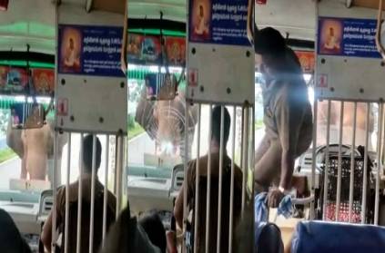 Nilgiris wild elephant broke the glass of the govt bus