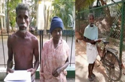 Oldman travelled by bicycle from Kumbakonam to Puducherry for ill wife