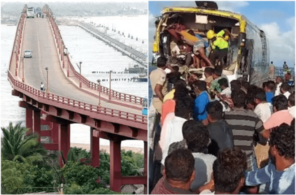 Pamban Road Bridge 2 buses Accident 5 passengers injured