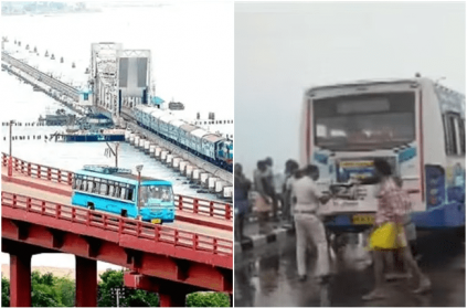 Pampan Bridge 2 government bus met accident 20 people got injured