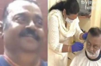 Permalatha does cutting, shaving for DMDK Leader Vijayakanth video