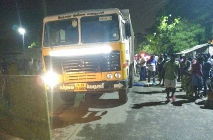 chennai police man dies after municipality lorry hits him