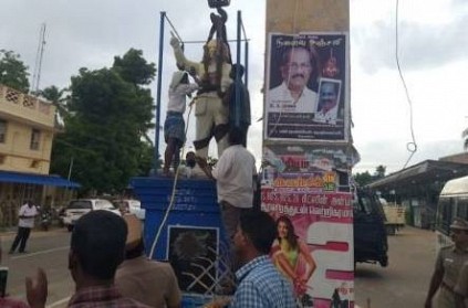 clash and riot between peoples after ambedkar statue broken