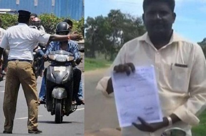 Police fined seat belt penalty for bike in Pudukkottai