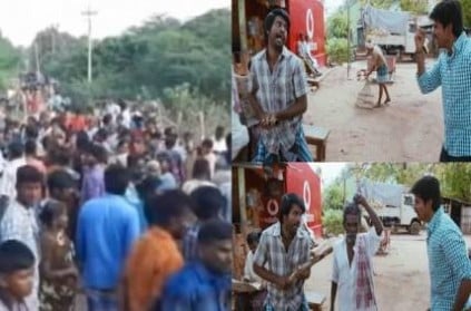 police made fun and stopped fight between two village people