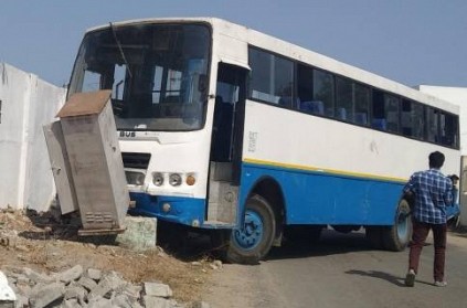 Private Bus gets accident after some boys drove it while playing