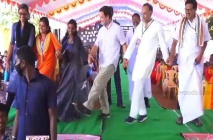 Rahul Gandhi dances with school children in Kanyakumari