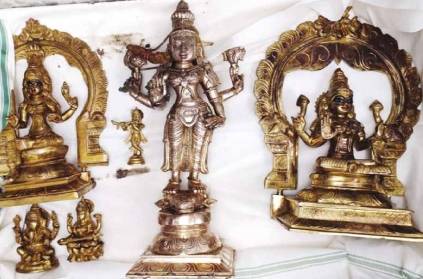 Seven statues have been recovered from a pond in Coimbatore.