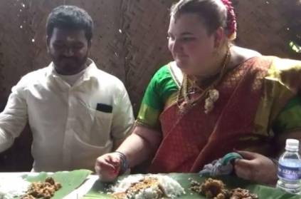 Sivagangai man marries American woman in a Traditional Tamil Wedding