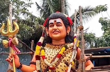 statue like nithyananda found near murugan temple in villupuram