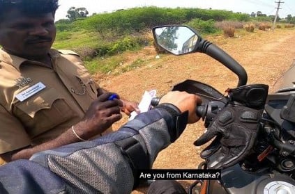 Tamil Nadu cop stops biker in viral video, reason will bring a smile