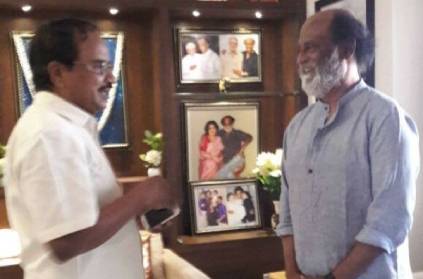 Tamilaruvi Maniyan meets actor Rajinikanth in poes garden