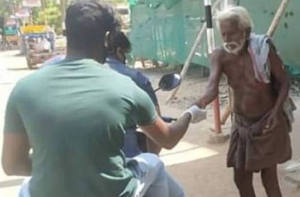 Tanjore youths distribute food to roadside people in corona curfew day
