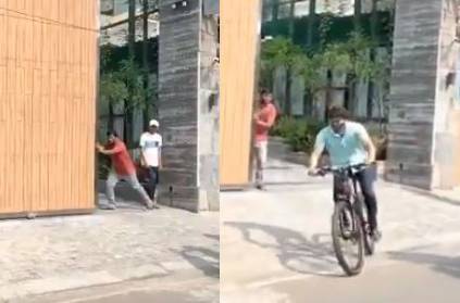 Thalapathy Vijay cycle entry from his house goes viral
