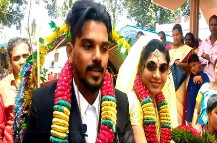 The couple got married in a cow cart in Kanyakumari