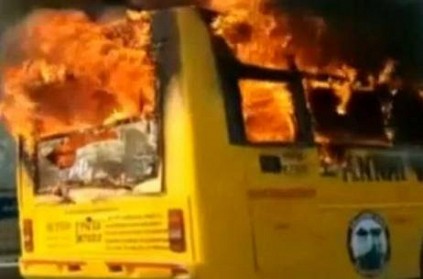 TN - Chennai Private College Bus got fire accident