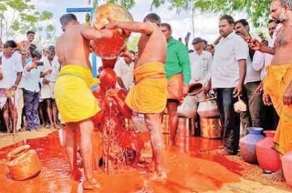 TN Priest anointed with 75 KG chilly in a temple ceremony