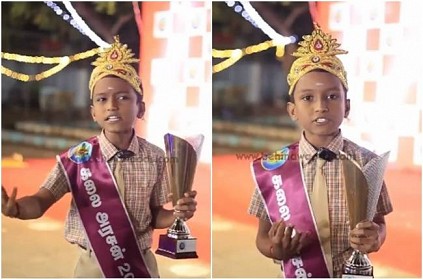 Tuticorin Kid sanjith eshwar got kalai arasan award from CM
