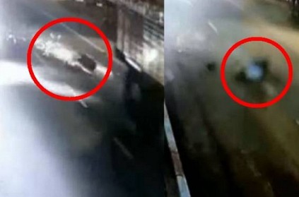 Two wheeler and Car accident in Vellore caught on CCTV camera