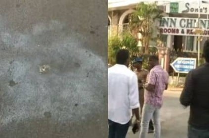 unidentified men thrown bomb near chennai teynampet