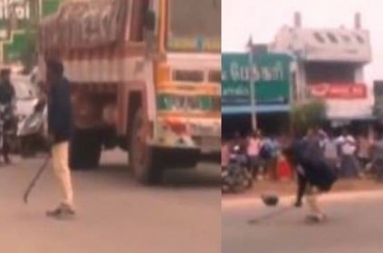 VIDEO: Karur youth blocks the highways with knife video viral