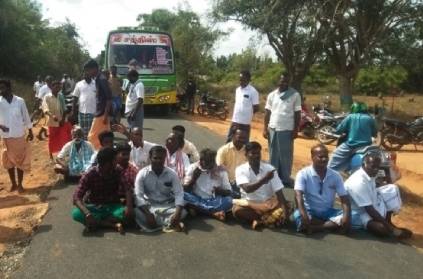 Village People in Thanjavur starts to protest against Govt